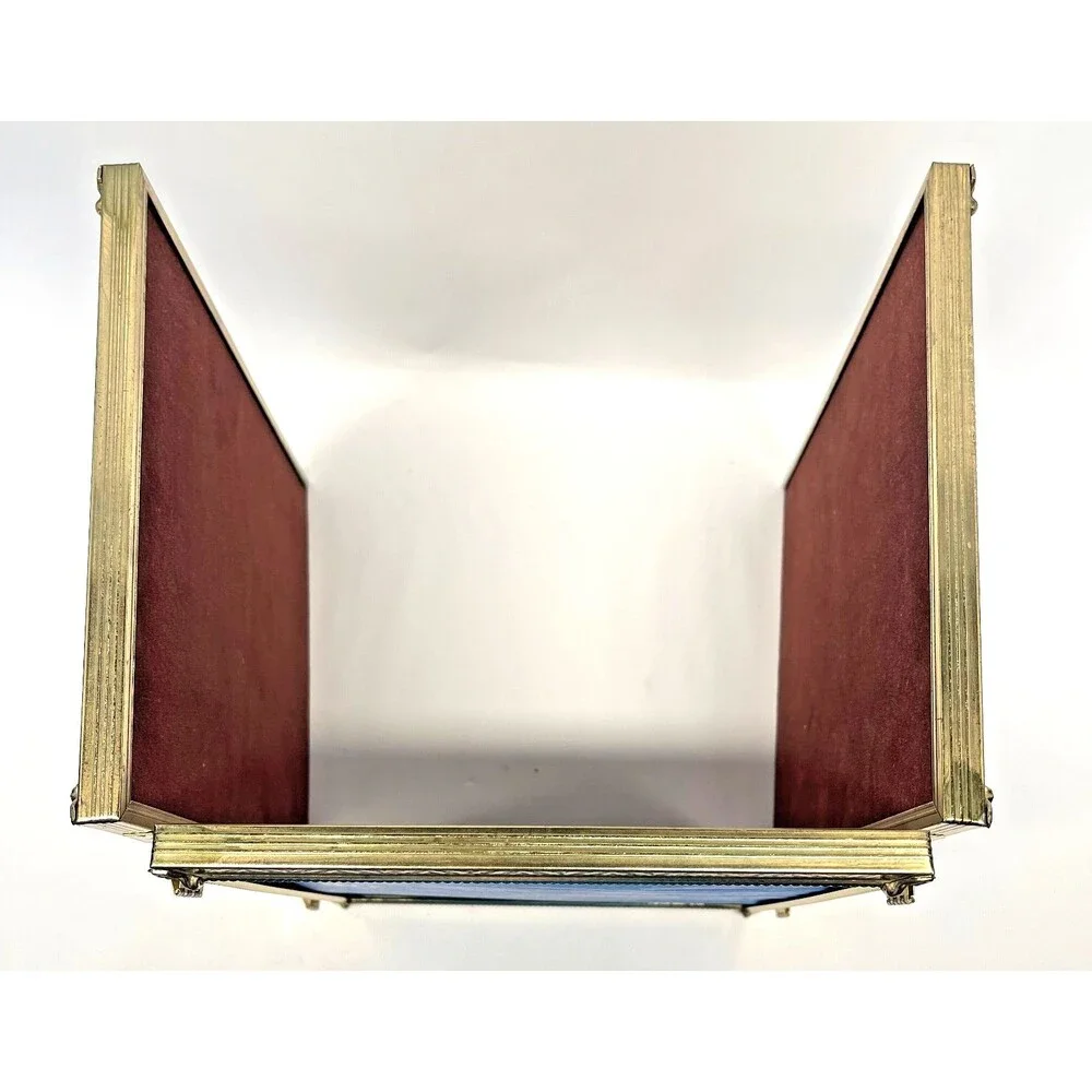 Vintage Tri-Fold Gold Tone Hinged Picture Frame Holds (3) 8x10 Photos-Tabletop